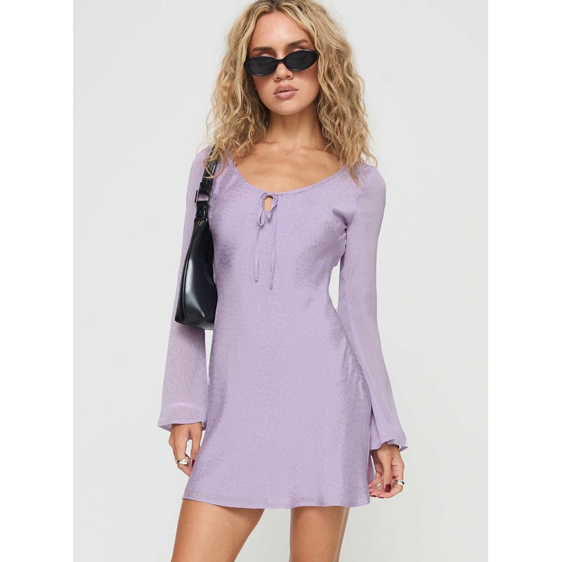 Sorrento Long Sleeve Mini Dress Purple