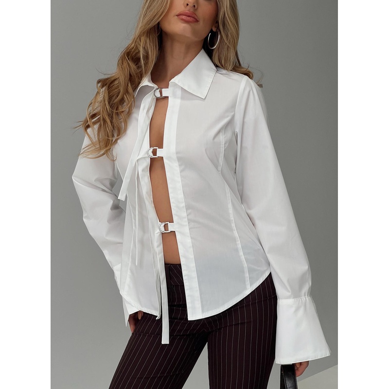 The Temptation Long Sleeve Top White