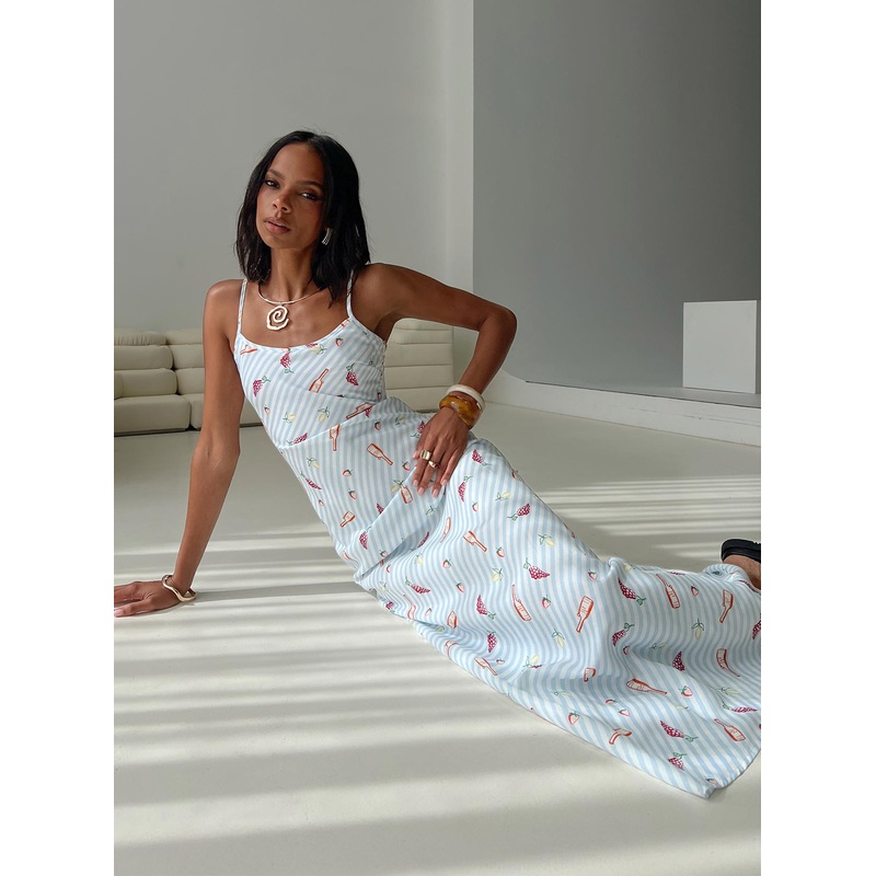 Charcuterie Maxi Dress Blue
