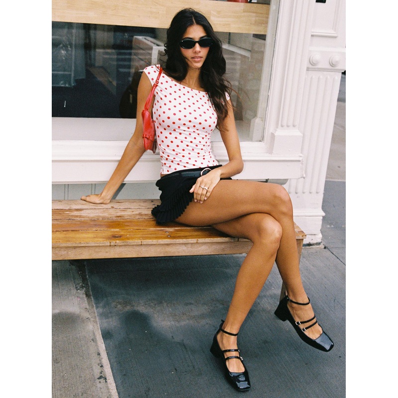 Cheirosa Off Shoulder Top White / Red