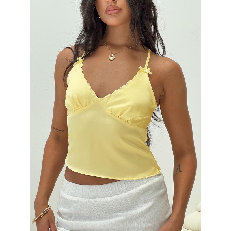 Satina Top Yellow