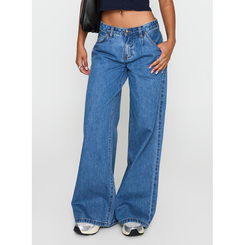 Supercut Pleat Jean Mid Blue