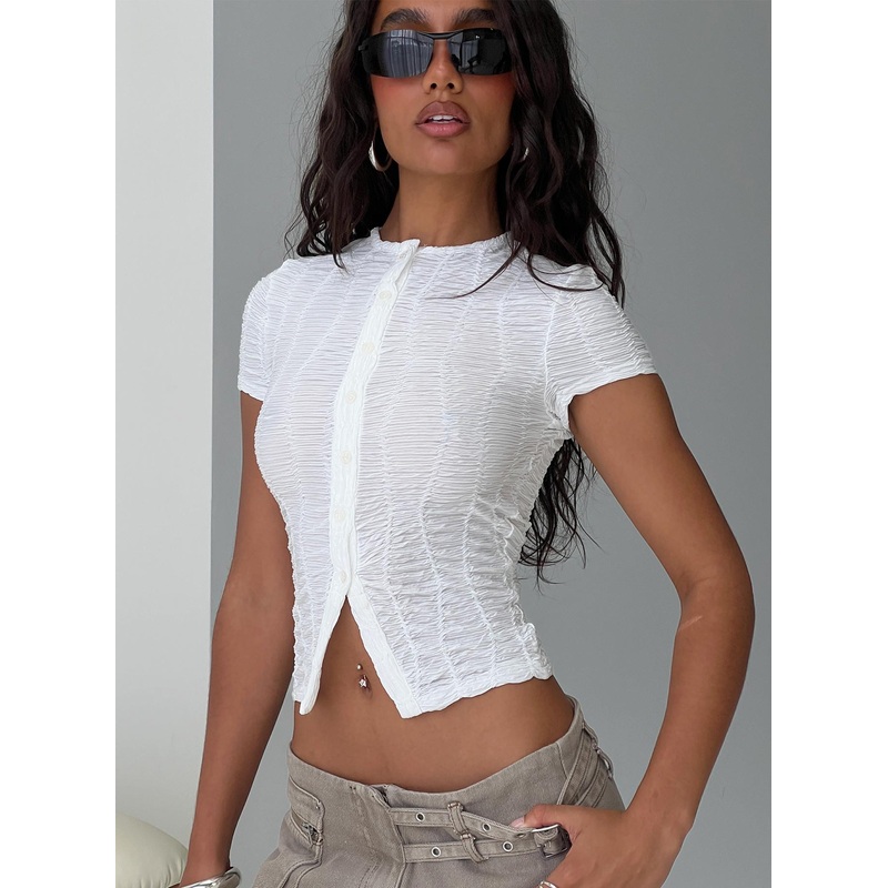 Suzu Textured Top White
