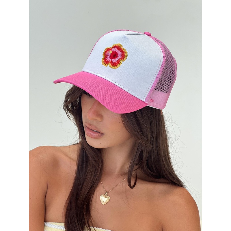 Tropics Trucker Hat Pink / White