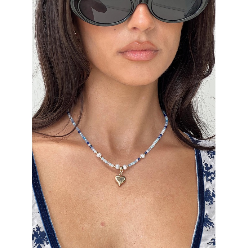 Cadern Beaded Heart Necklace Multi