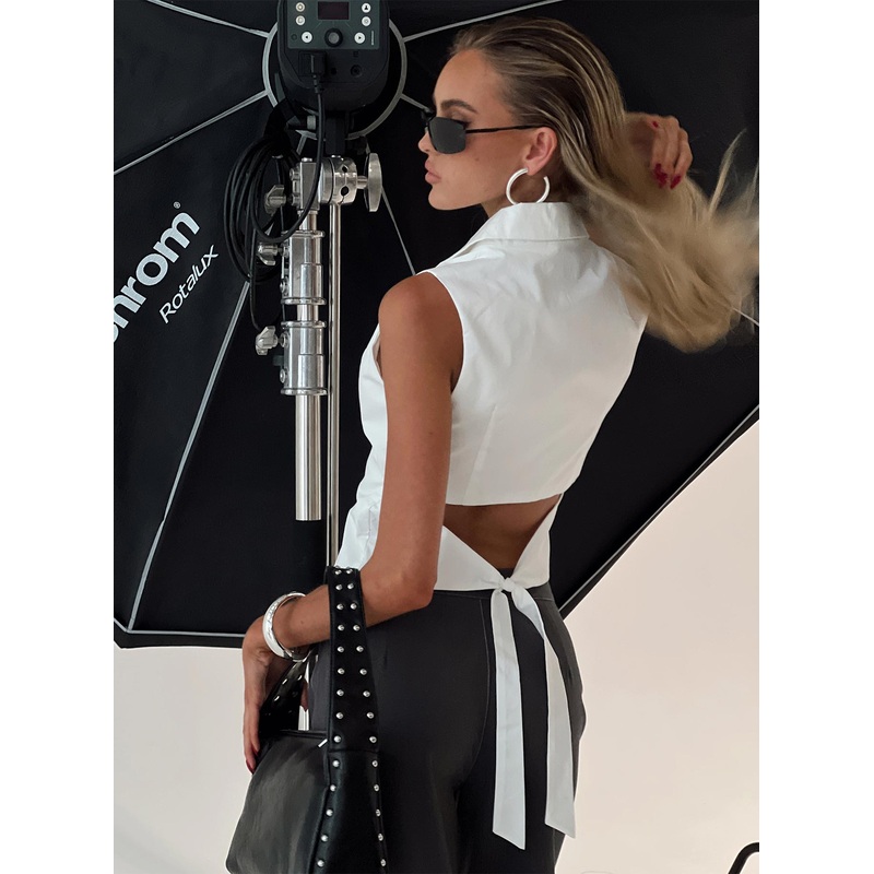 Campus Long Line Vest White