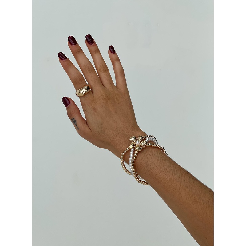 Chani Flower Beaded Bracelet Pack Gold