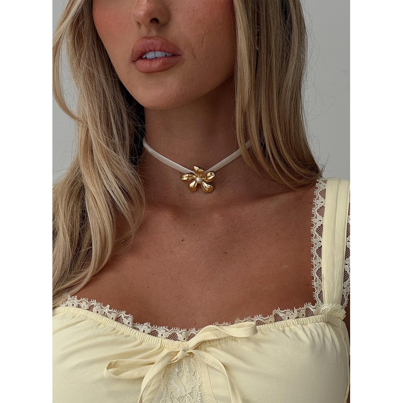Finlie Tie Flower Choker Gold