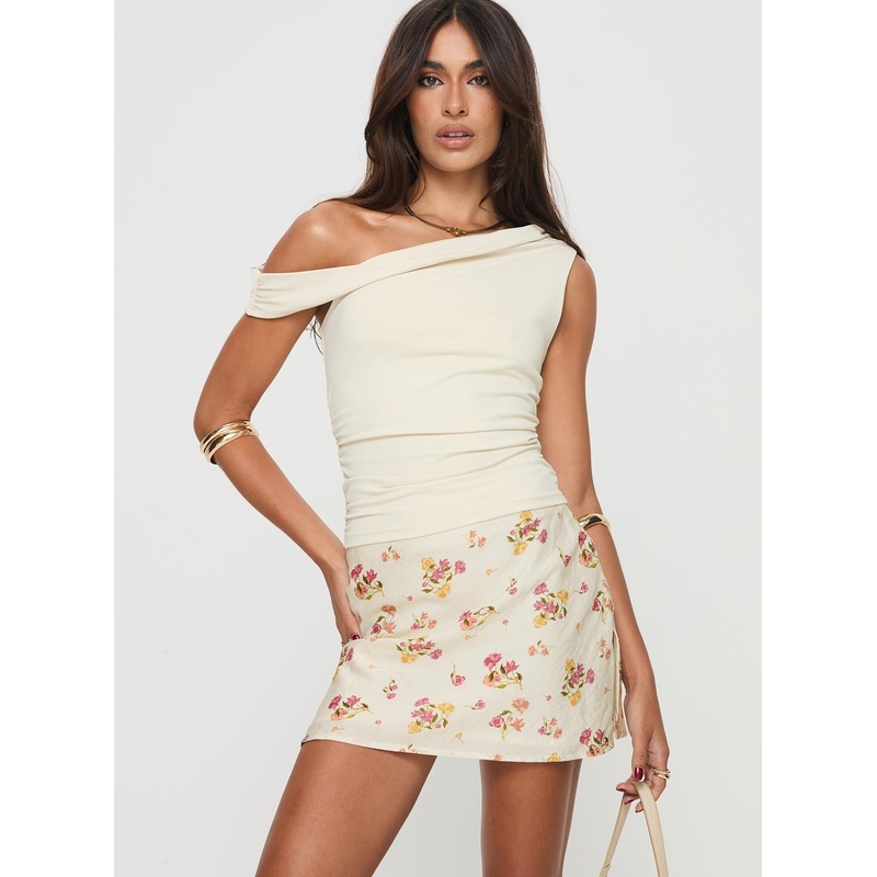 Sonnet Mini Skirt Cream / Multi Floral