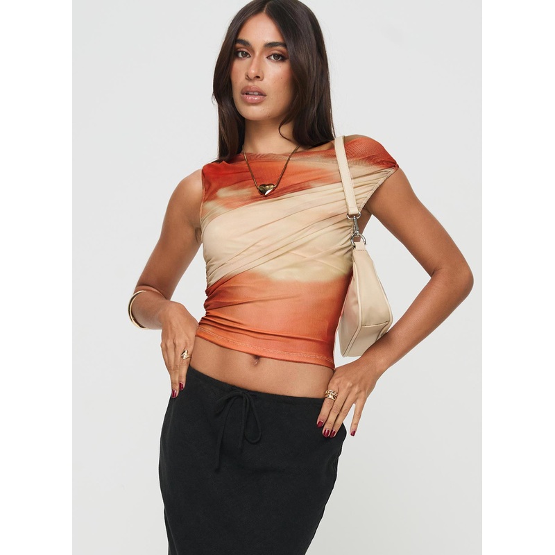 Sweet Emotion Top Brown Multi