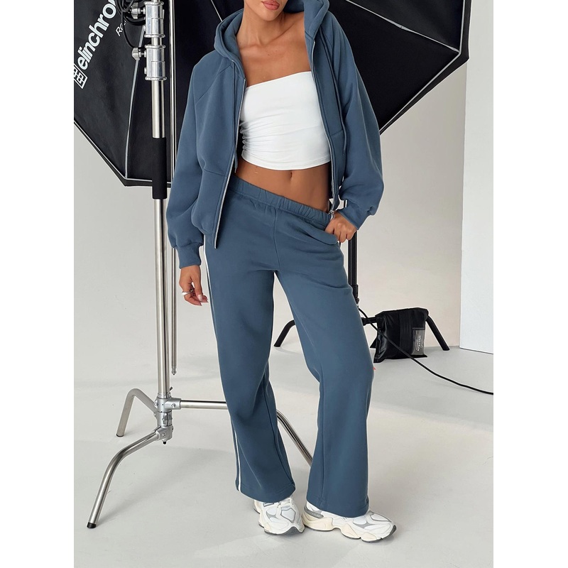 Skiller Side Stripe Track Pants Navy