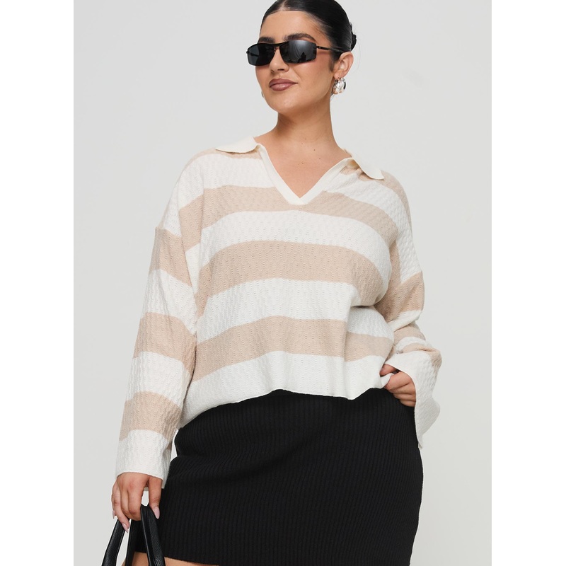 Rick Sweater White / Beige Curve