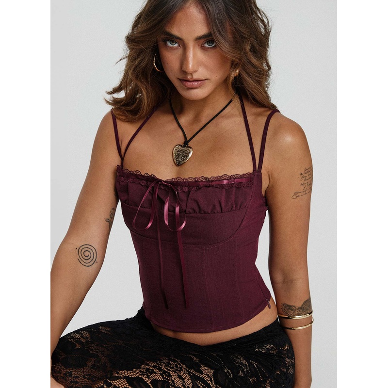 Trynia Top Burgundy