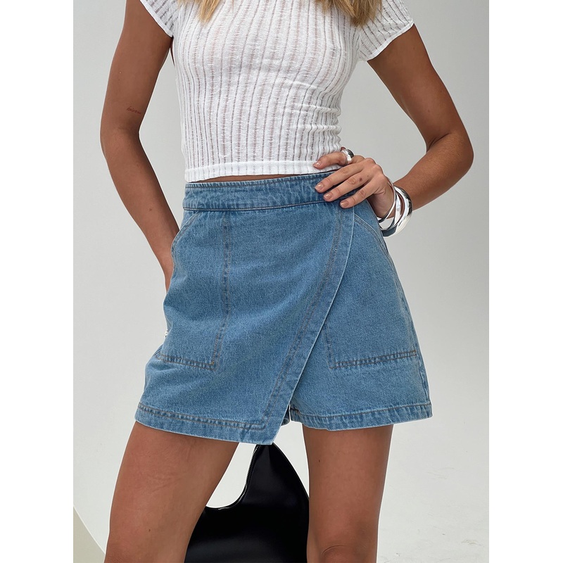 Bentiez Denim Skort Mid Wash