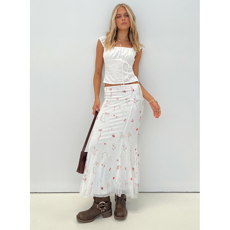 Breezewood Maxi Skirt White