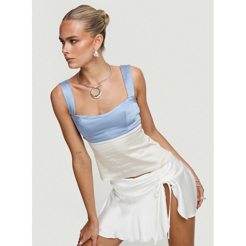 Chantell Top Blue / White