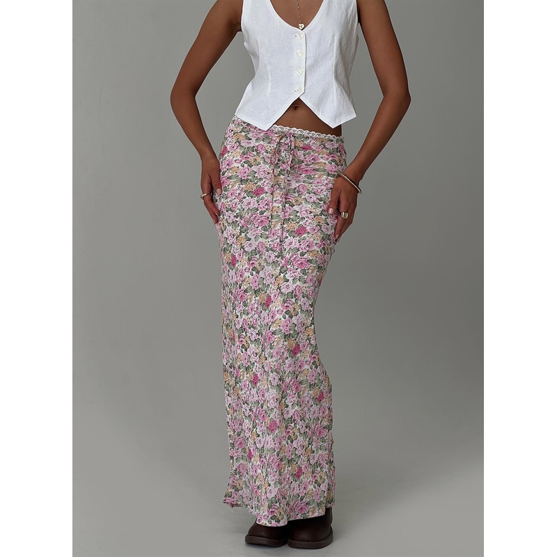 Emily Maxi Skirt Pink Floral