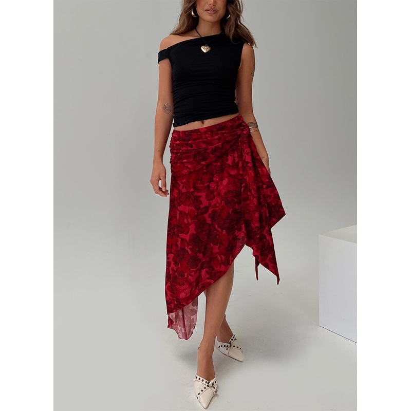 Kokoro Midi Skirt Pink Floral