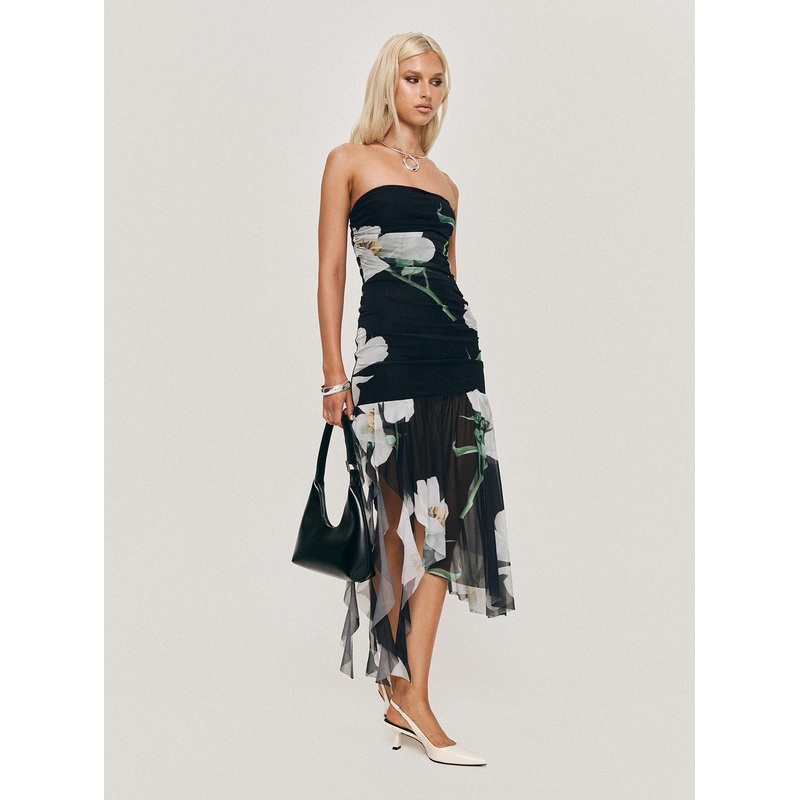 Nektaria Strapless Midi Dress Multi