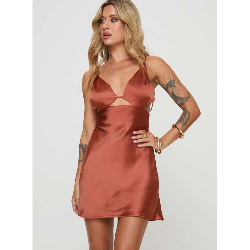 Alexo Mini Dress Rust