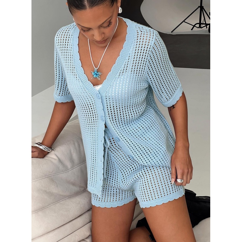 Beach Day Knit Set Light Blue