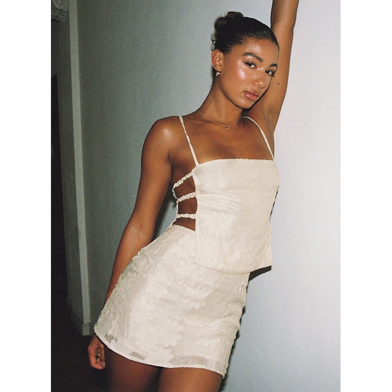 Floral Jacquard Mini Set Cream