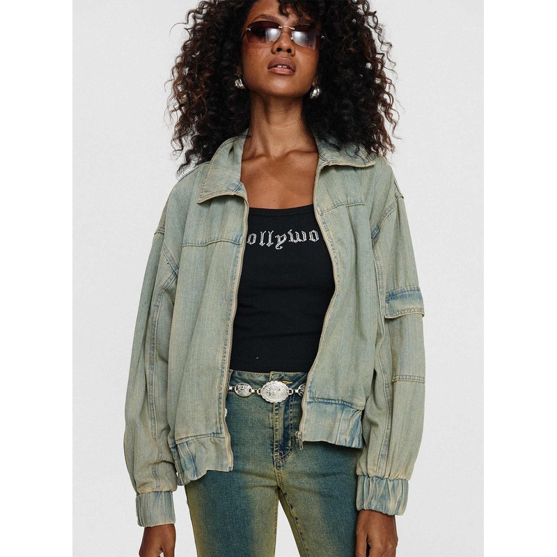 Korbin Denim Bomber Jacket Antique Wash