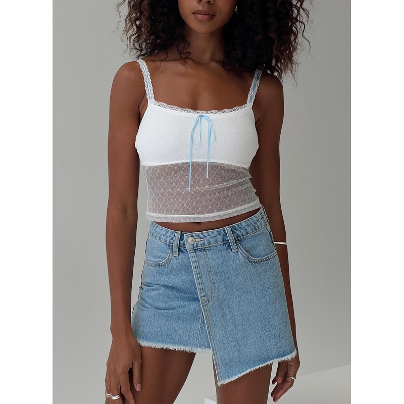 Tadeo Lace Cami Top White
