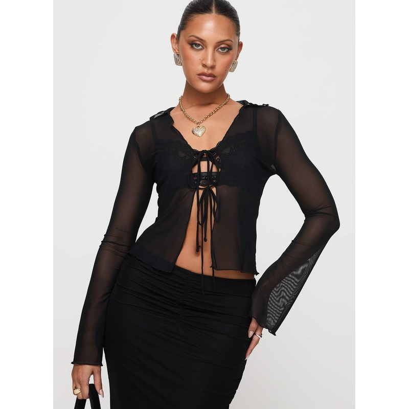 Thalassia Long Sleeve Top Black