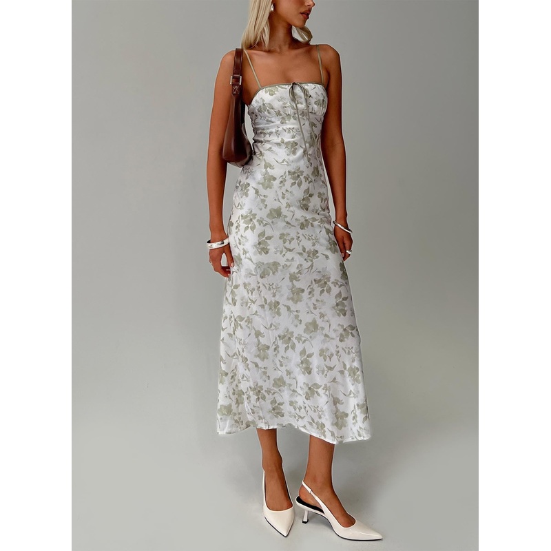 Vasiliki Maxi Dress White / Green Floral