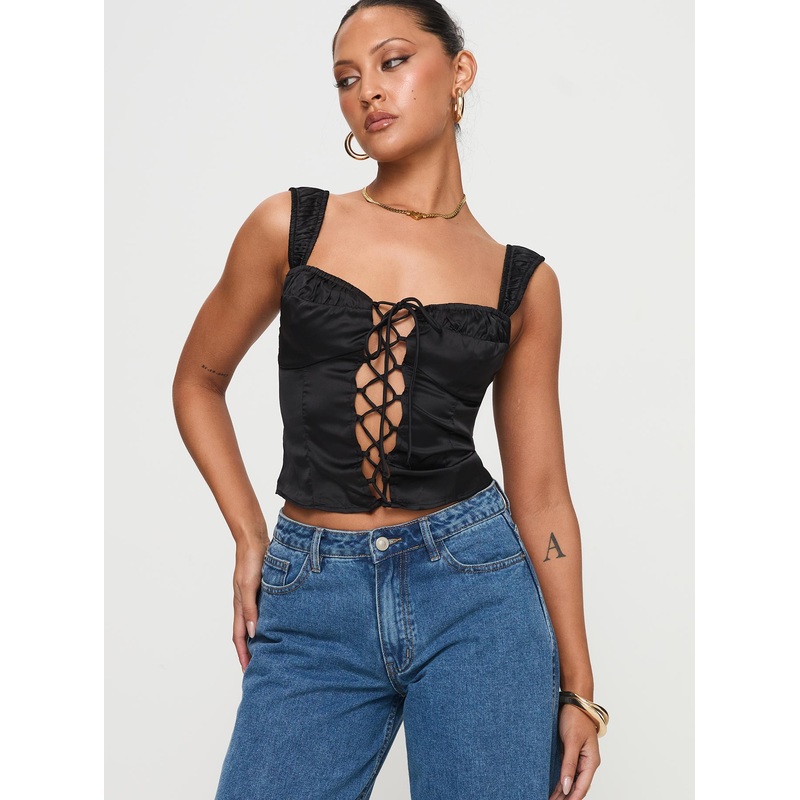 Arvelin Corset Top Black