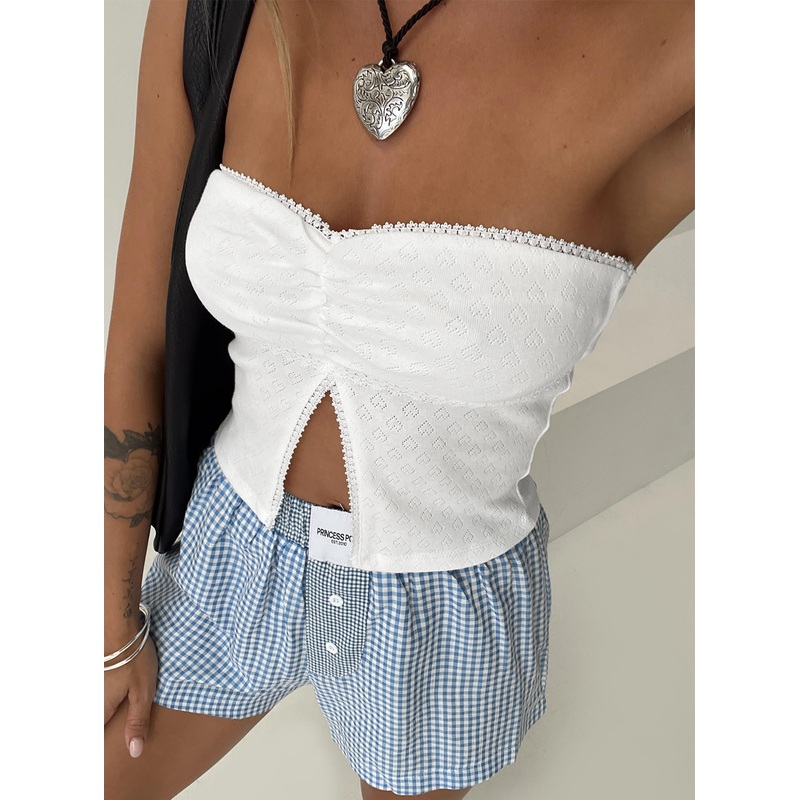 Brekke Strapless Top White