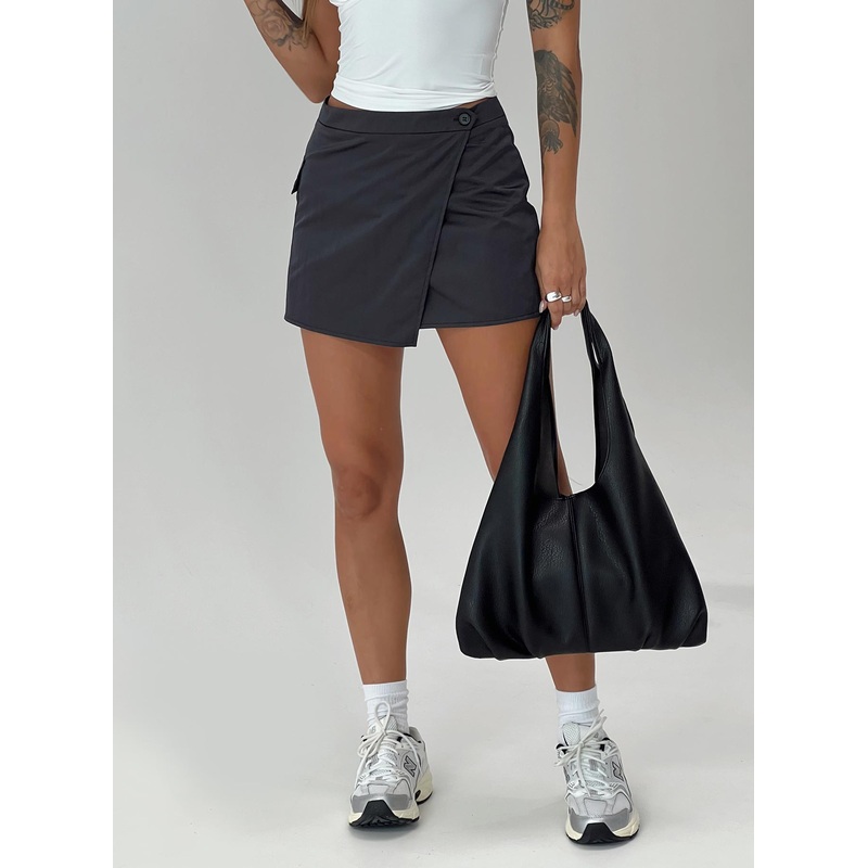 Caran Cargo Mini Skirt Grey