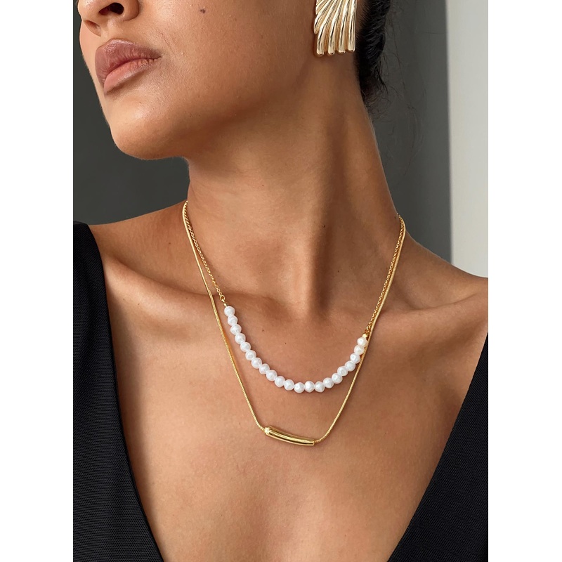 Pearled Necklace Gold