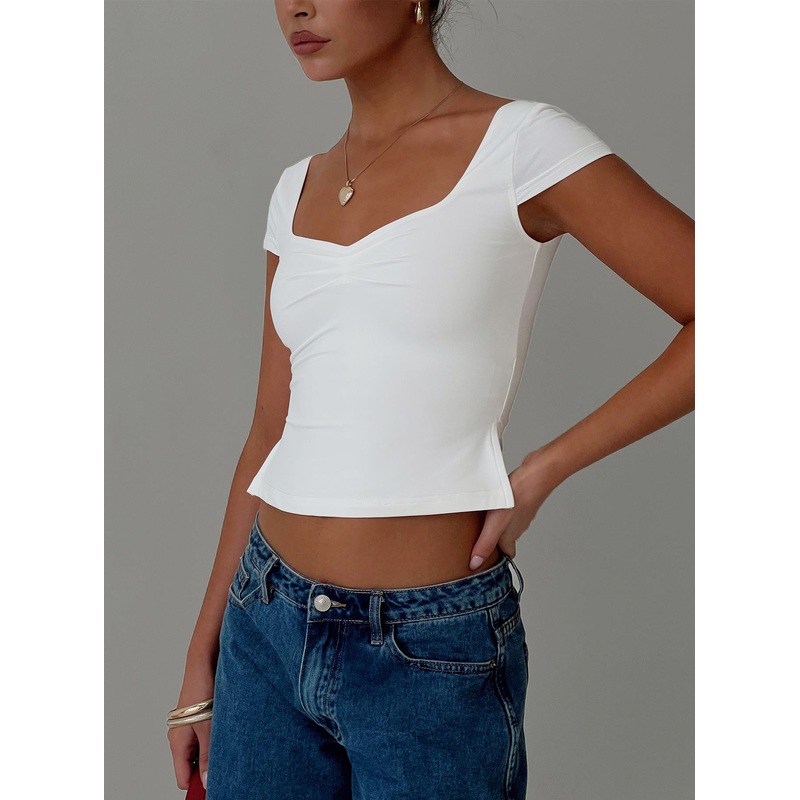 Rehna Short Sleeve Top White