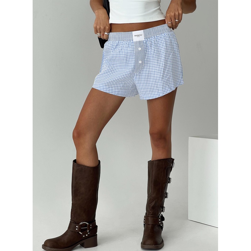 Back To It Boxer Shorts Blue Gingham