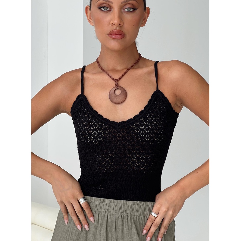 Going For It Knit Bodysuit Black