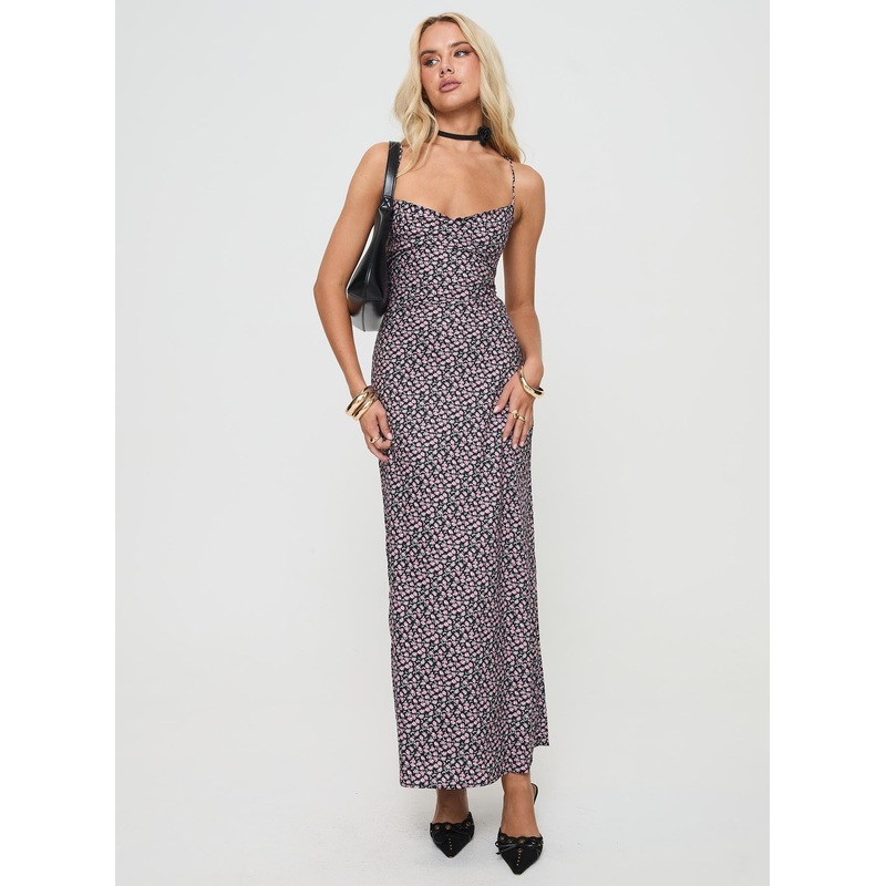 Laurent Maxi Dress Black Floral
