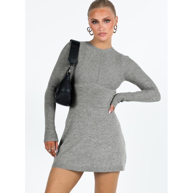 Tomer Knit Mini Dress Grey
