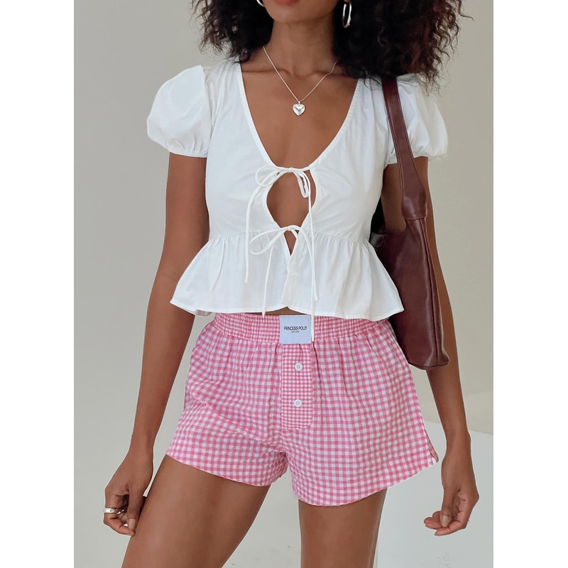 Back To It Boxer Shorts Pink Gingham