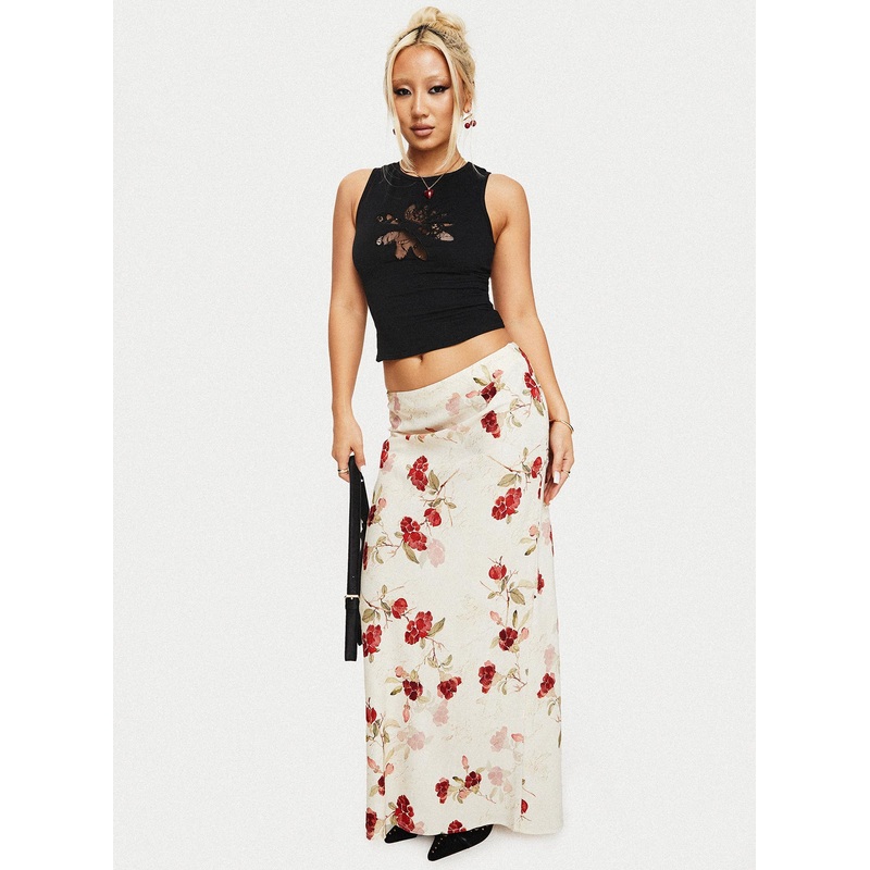 Jodie Maxi Skirt Cream / Floral