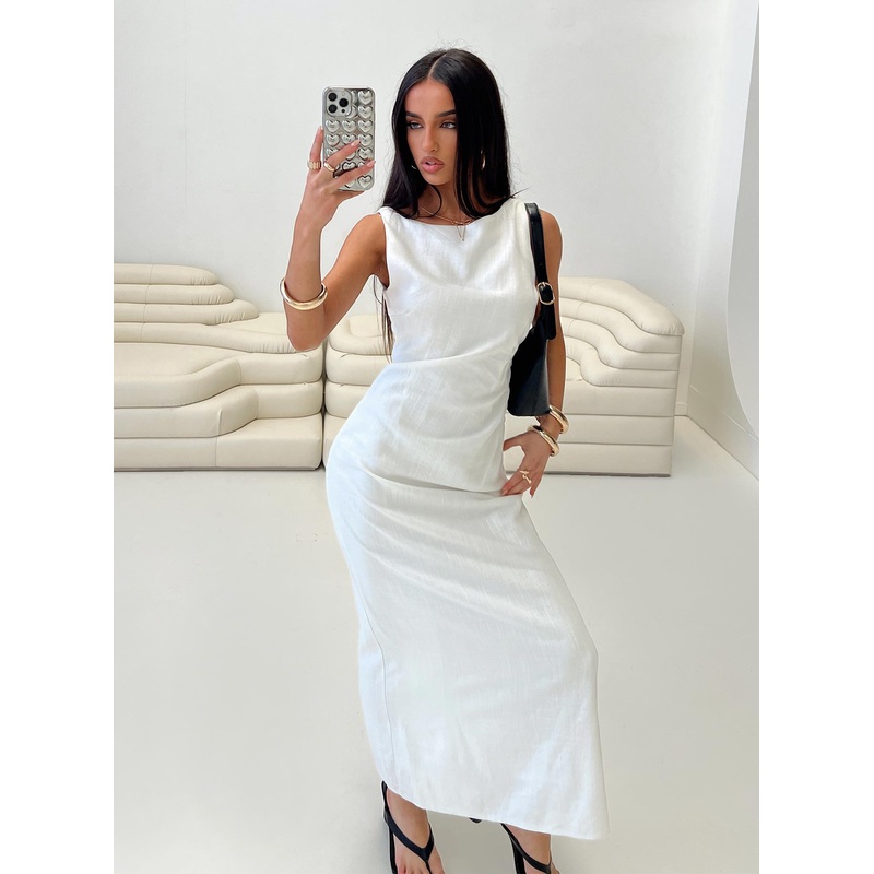 Mocca Maxi Dress White