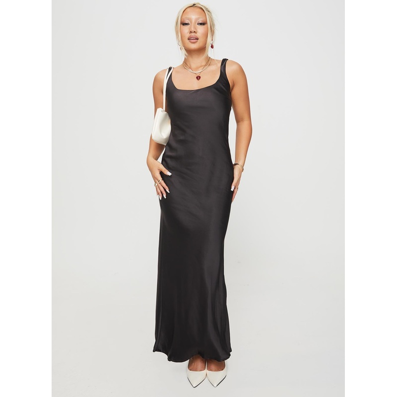 Penelopy Bias Cut Maxi Dress Black