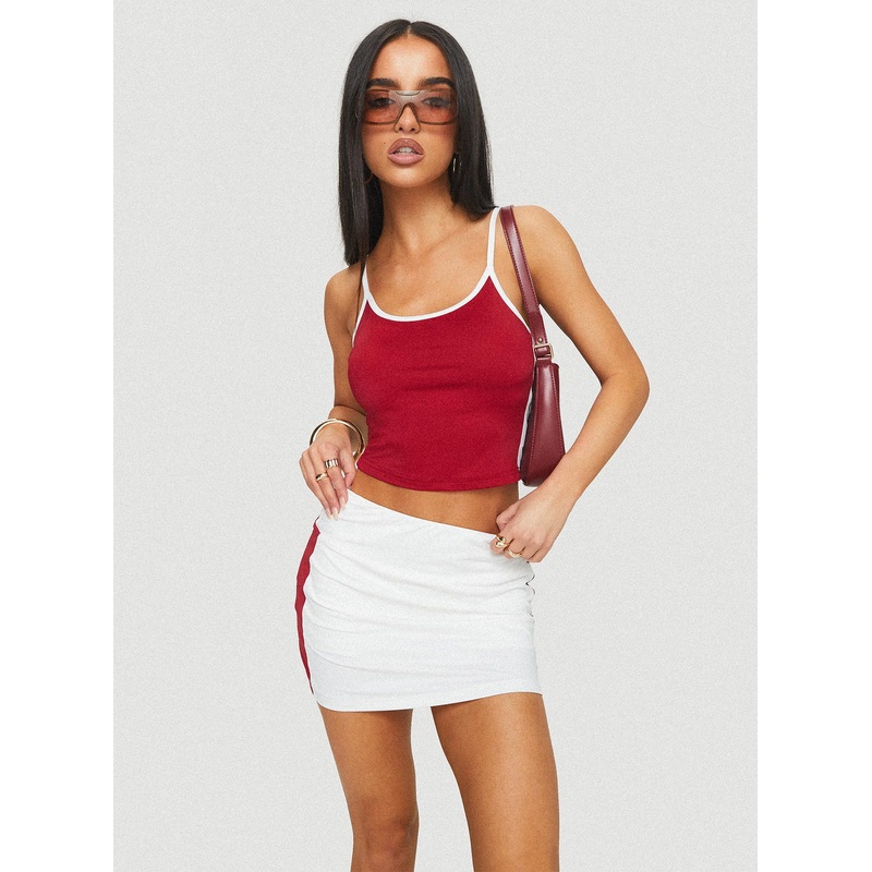 Tex Skort White / Red
