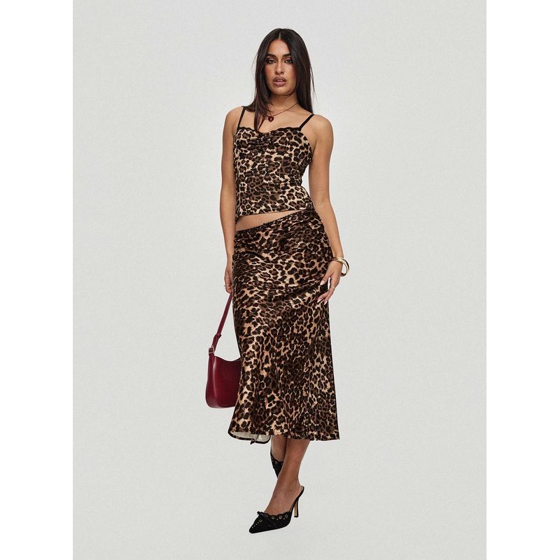Enigmatic Maxi Skirt Leopard
