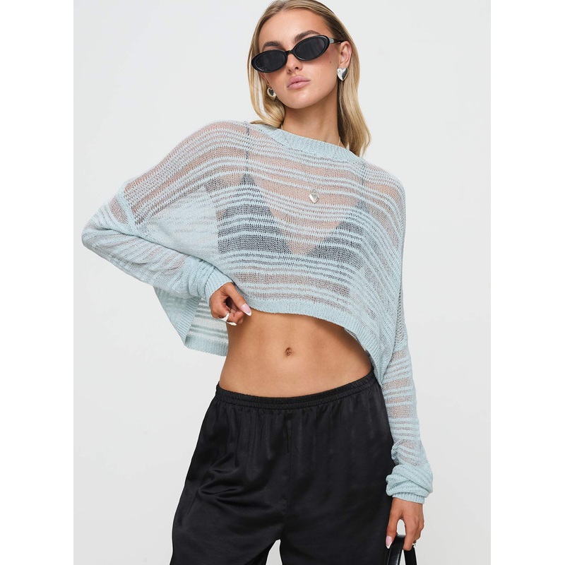 Obarik Cropped Sweater Blue