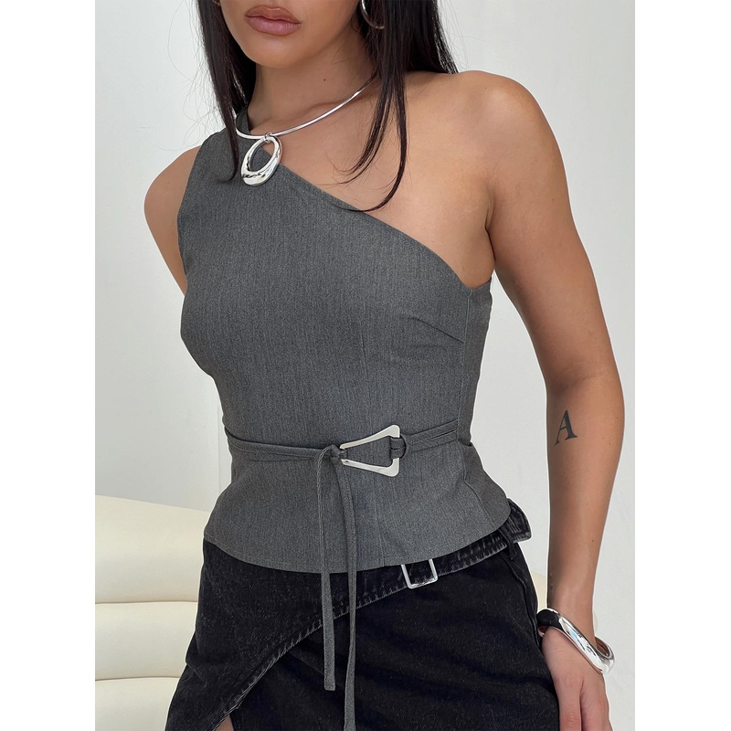 Sayaka Top Charcoal