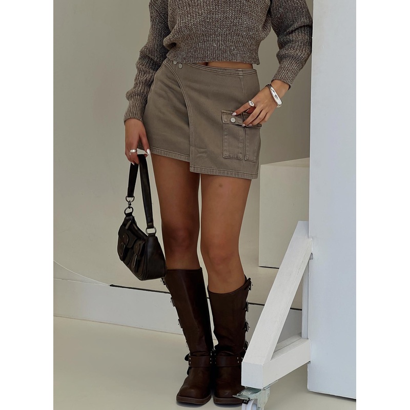 Zenara Micro Skirt Light Olive