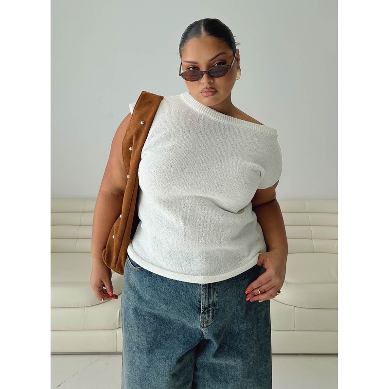 Ashfield Off Shoulder Top White Curve