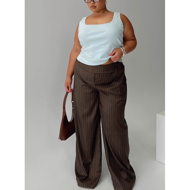 Cedars Low Rise Pant Brown Stripe Curve